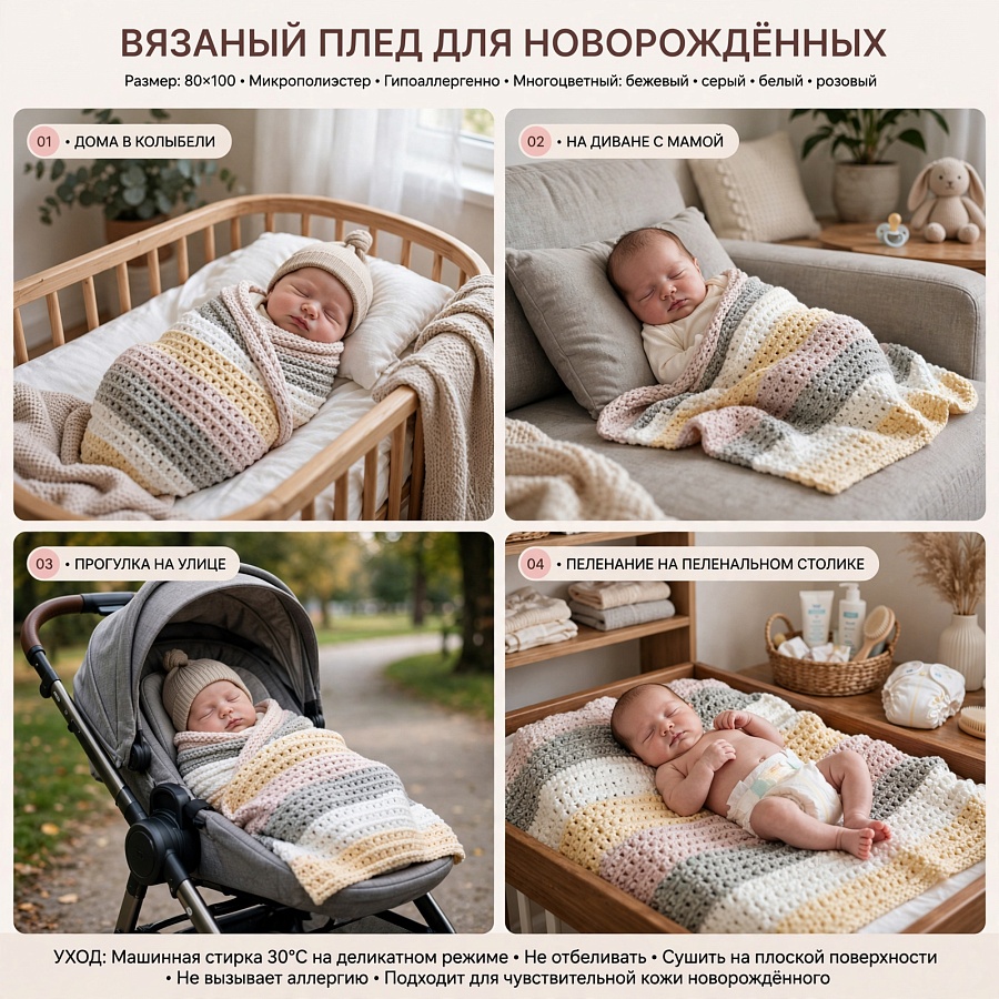 Плед для новорождённых